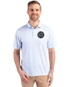 Philadelphia Union Cutter & Buck Pike Eco Symmetry Print Stretch Recycled Mens Polo White/Atlas Front Thumbnail Image