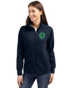 Seattle Sounders FC Cutter & Buck Roam Epic Versatility Full Zip Recycled Womens Jacket Navy Blue Front Thumbnail Image