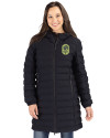 Nashville SC Cutter & Buck Mission Ridge Repreve Eco Insulated Womens Long Puffer Jacket Black Front Thumbnail Image