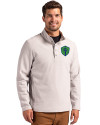 Seattle Sounders FC Cutter & Buck Hunts Point Eco Textured Fleece Recycled Mens Snap Pullover Polished Medium Gray Front Thumbnail Image