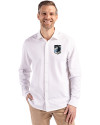 Minnesota United FC Cutter & Buck Advantage Tri-Blend Eco Soft Pique Long Sleeve Knitted Mens Button Up White Front Thumbnail Image