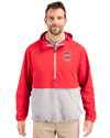 Ohio State Buckeyes College Football Playoff 2025 Rose Bowl Champions Cutter & Buck Charter Eco Recycled Mens Anorak Jacket Red/Polished Front Thumbnail Image