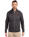 Texas Tech Red Raiders College Vault- Cutter & Buck Mainsail Sweater-Knit Mens Big and Tall Full Zip Jacket Charcoal Heather Front Thumbnail Image