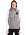 Real Salt Lake Cutter & Buck Mainsail Sweater Knit Womens Asymmetrical Vest Polished Heather Front Thumbnail Image