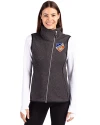 FC Cincinnati Cutter & Buck Mainsail Sweater Knit Womens Asymmetrical Vest Charcoal Heather Front Thumbnail Image