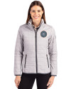 New York City FC Cutter & Buck Rainier PrimaLoft®  Womens Eco Insulated Full Zip Puffer Jacket Polished Medium Gray Front Thumbnail Image