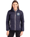Chicago Fire FC Cutter & Buck Rainier PrimaLoft®  Womens Eco Insulated Full Zip Puffer Jacket Dark Navy/Silver Front Thumbnail Image