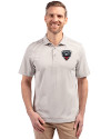 D.C. United Cutter & Buck Virtue Eco Pique Stripe Recycled Mens Big and Tall Polo Polished Medium Gray Front Thumbnail Image