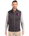 View image 1: St. Louis City SC Cutter & Buck Mainsail Sweater-Knit Mens Big & Tall Full Zip Vest Charcoal Heather Front