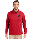 D.C. United Cutter & Buck Adapt Eco Knit Stretch Recycled Mens Big and Tall Quarter Zip Pullover Red Front Thumbnail Image