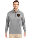 Houston Dynamo FC Cutter & Buck Adapt Eco Knit Stretch Recycled Mens Big and Tall Quarter Zip Pullover Polished Medium Gray Front Thumbnail Image