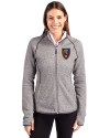 Real Salt Lake Cutter & Buck Mainsail Full Zip Hooded Womens Jacket Polished Heather Front Thumbnail Image