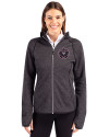 Inter Miami CF Cutter & Buck Mainsail Full Zip Hooded Womens Jacket Charcoal Heather Front Thumbnail Image