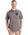 San Jose Earthquakes Cutter & Buck Virtue Eco Pique Stripe Recycled Mens Polo Black Front Thumbnail Image