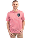 San Jose Earthquakes Cutter & Buck Virtue Eco Pique Stripe Recycled Mens Polo Red Front Thumbnail Image