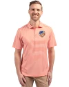 FC Cincinnati Cutter & Buck Virtue Eco Pique Stripe Recycled Mens Polo College Orange Front Thumbnail Image