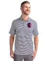 St. Louis City SC Cutter & Buck Virtue Eco Pique Stripe Recycled Mens Polo Navy Blue Front Thumbnail Image