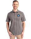 Charlotte FC Cutter & Buck Virtue Eco Pique Stripe Recycled Mens Polo Black Front Thumbnail Image