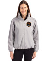Houston Dynamo FC Cutter & Buck Charter Eco Recycled Womens Full-Zip Jacket Polished Medium Gray Front Thumbnail Image