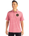 Atlanta United FC - Cutter & Buck Forge Eco Heather Stripe Stretch Recycled Mens Polo Cardinal Red Heather Front Thumbnail Image