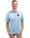 Vancouver Whitecaps FC Cutter & Buck Forge Eco Heather Stripe Stretch Recycled Mens Polo Atlas Heather Front Thumbnail Image