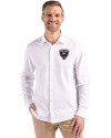 D.C. United Cutter & Buck Advantage Tri-Blend Eco Soft Pique Long Sleeve Knitted Mens Button Up White Front Thumbnail Image