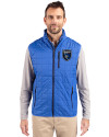 San Jose Earthquakes Cutter & Buck Rainier PrimaLoft® Mens Eco Insulated Full Zip Puffer Vest Royal Front Thumbnail Image