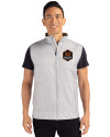Houston Dynamo FC Cutter & Buck Stealth Hybrid Quilted Mens Windbreaker Vest Polished Medium Gray Front Thumbnail Image