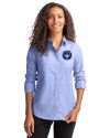 CF Montréal Cutter & Buck Stretch Oxford Womens Long Sleeve Dress Shirt French Blue Front Thumbnail Image