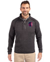St. Louis City SC Cutter & Buck Mainsail Sweater-Knit Mens Half Zip Pullover Jacket Charcoal Heather Front Thumbnail Image