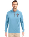 Colorado Rapids Cutter & Buck Adapt Eco Knit Stretch Recycled Mens Quarter Zip Pullover Atlas Light Blue Front Thumbnail Image