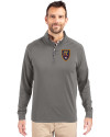 Real Salt Lake Cutter & Buck Adapt Eco Knit Stretch Recycled Mens Quarter Zip Pullover Elemental Grey Front Thumbnail Image