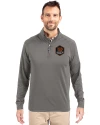 Houston Dynamo FC Cutter & Buck Adapt Eco Knit Stretch Recycled Mens Quarter Zip Pullover Elemental Grey Front Thumbnail Image