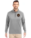 Houston Dynamo FC Cutter & Buck Adapt Eco Knit Stretch Recycled Mens Quarter Zip Pullover Polished Medium Gray Front Thumbnail Image