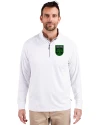 Austin FC - Cutter & Buck Adapt Eco Knit Stretch Recycled Mens Quarter Zip Pullover White Front Thumbnail Image