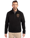 Real Salt Lake Cutter & Buck Cascade Eco Fleece Mens Quarter Zip Jacket Black Front Thumbnail Image
