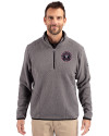 Inter Miami CF Cutter & Buck Cascade Eco Fleece Mens Quarter Zip Jacket Elemental Grey/Black Front Thumbnail Image