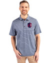 St. Louis City SC Cutter & Buck Forge Eco Heather Stripe Stretch Recycled Mens Big & Tall Polo Navy Blue Heather Front Thumbnail Image