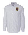 Real Salt Lake Cutter & Buck Stretch Oxford Stripe Mens Big and Tall Long Sleeve Dress Shirt Light Blue Mannequin Thumbnail Image