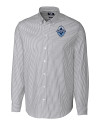 Vancouver Whitecaps FC Cutter & Buck Stretch Oxford Stripe Mens Big and Tall Long Sleeve Dress Shirt Charcoal Mannequin Thumbnail Image