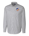 FC Cincinnati Cutter & Buck Stretch Oxford Stripe Mens Long Sleeve Dress Shirt Charcoal Mannequin Thumbnail Image