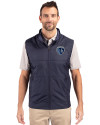 Sporting Kansas City Cutter & Buck Stealth Hybrid Quilted Mens Big and Tall Windbreaker Vest Liberty Navy Front Thumbnail Image