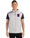 St. Louis City SC Cutter & Buck Stealth Hybrid Quilted Mens Big and Tall Windbreaker Vest Polished Medium Gray Front Thumbnail Image