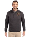 Real Salt Lake Cutter & Buck Mainsail Sweater-Knit Mens Big and Tall Half Zip Pullover Jacket Charcoal Heather Front Thumbnail Image