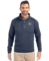 New York City FC Cutter & Buck Mainsail Sweater-Knit Mens Big and Tall Half Zip Pullover Jacket Liberty Navy Heather Front Thumbnail Image