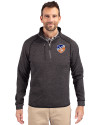 FC Cincinnati Cutter & Buck Mainsail Sweater-Knit Mens Big and Tall Half Zip Pullover Jacket Charcoal Heather Front Thumbnail Image