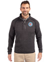 Chicago Fire FC Cutter & Buck Mainsail Sweater-Knit Mens Big and Tall Half Zip Pullover Jacket Charcoal Heather Front Thumbnail Image