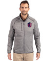 St. Louis City SC Cutter & Buck Mainsail Sweater-Knit Mens Big and Tall Full Zip Jacket Polished Heather Front Thumbnail Image