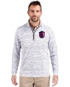 St. Louis City SC Cutter & Buck Traverse Stretch Eco Camo Print Quarter Zip Mens Pullover Charcoal Front Thumbnail Image