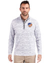 FC Cincinnati Cutter & Buck Traverse Stretch Eco Camo Print Quarter Zip Mens Pullover Charcoal Front Thumbnail Image